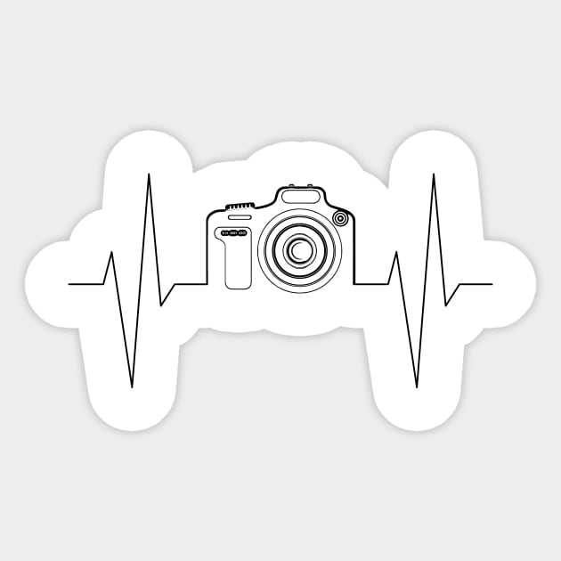 Camera heartbeat t-shirt Sticker by RedYolk